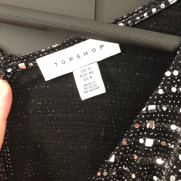 TOPSHOP BLACK + SILVER ROMPER - Picture 4 of 5